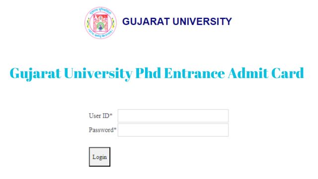 Gujarat University Phd Entrance Admit Card