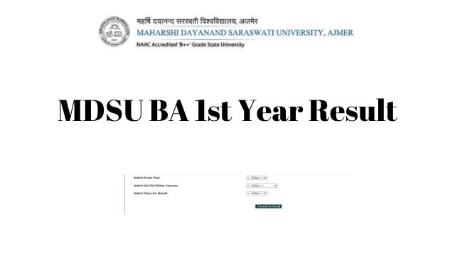 MDSU BA 1st Year Result