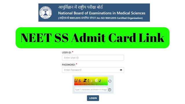 NEET SS Admit Card Link