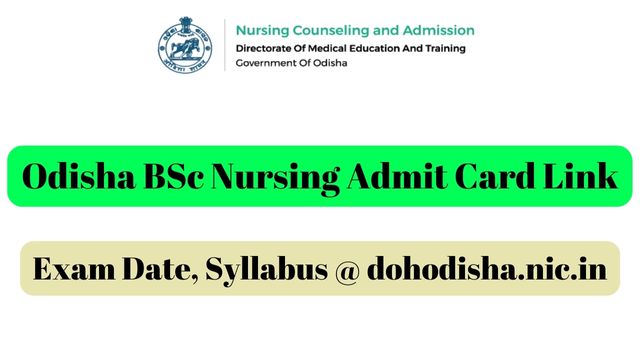 Odisha BSc Nursing Admit Card Link