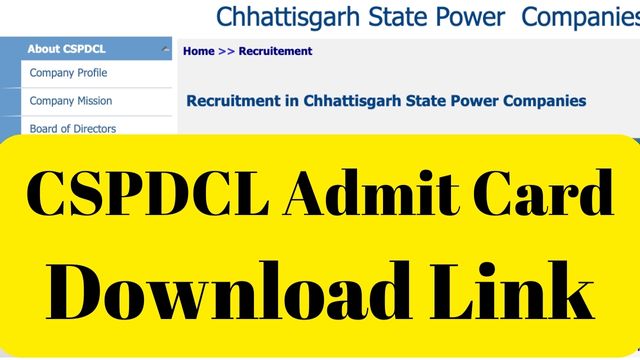 CSPDCL Admit Card Download Link