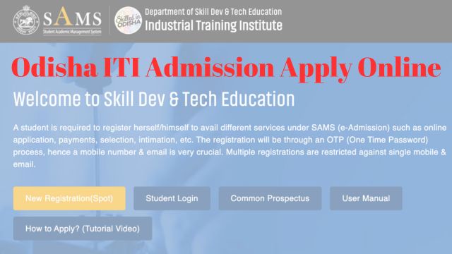 Odisha ITI Admission Apply Online