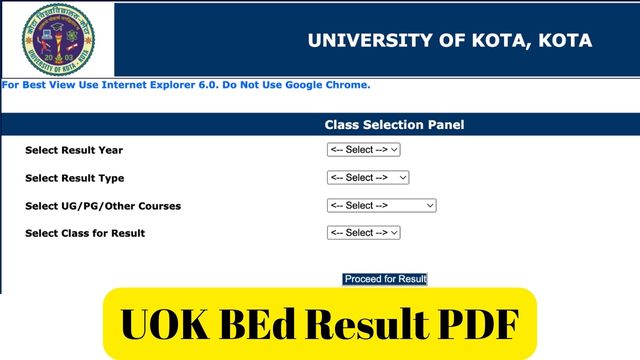 UOK BEd Result PDF