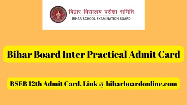 Bihar Board Inter Practical Admit Card