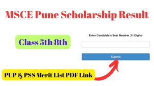 MSCE Pune Scholarship Result