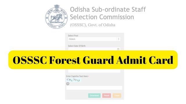 OSSSC Forest Guard Admit Card