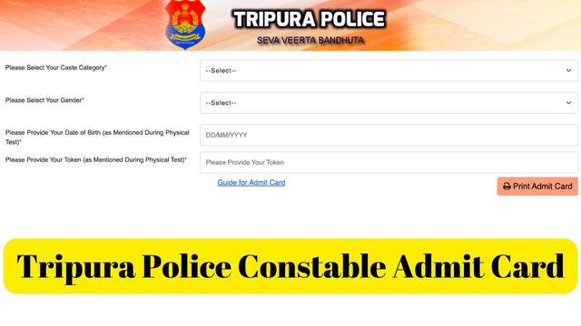 Tripura Police Constable Admit Card