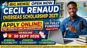 Cecil Renaud Overseas Scholarship 2027